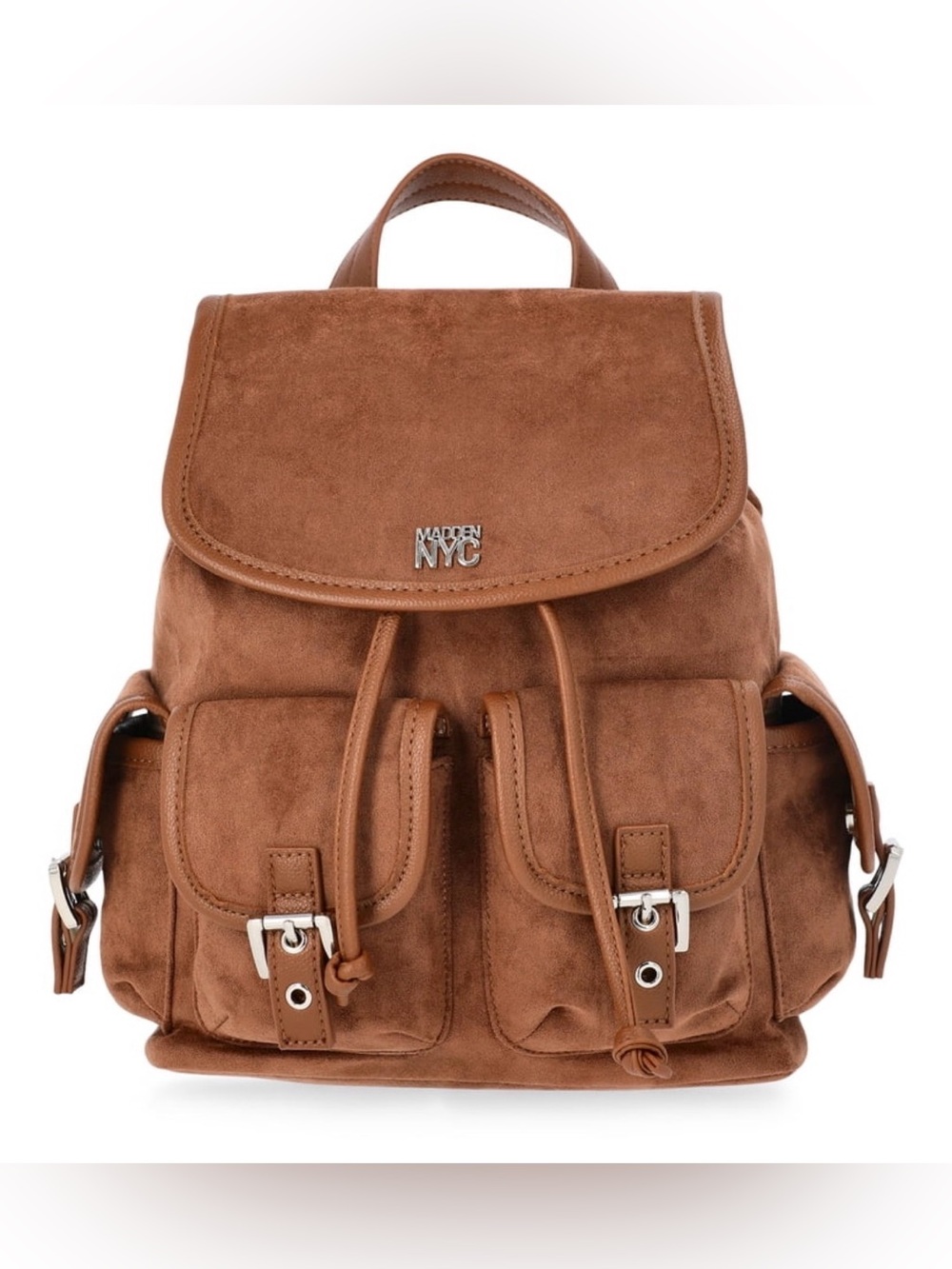 Madden NYC Women’s Flap Pocket Flap Backpack Brown